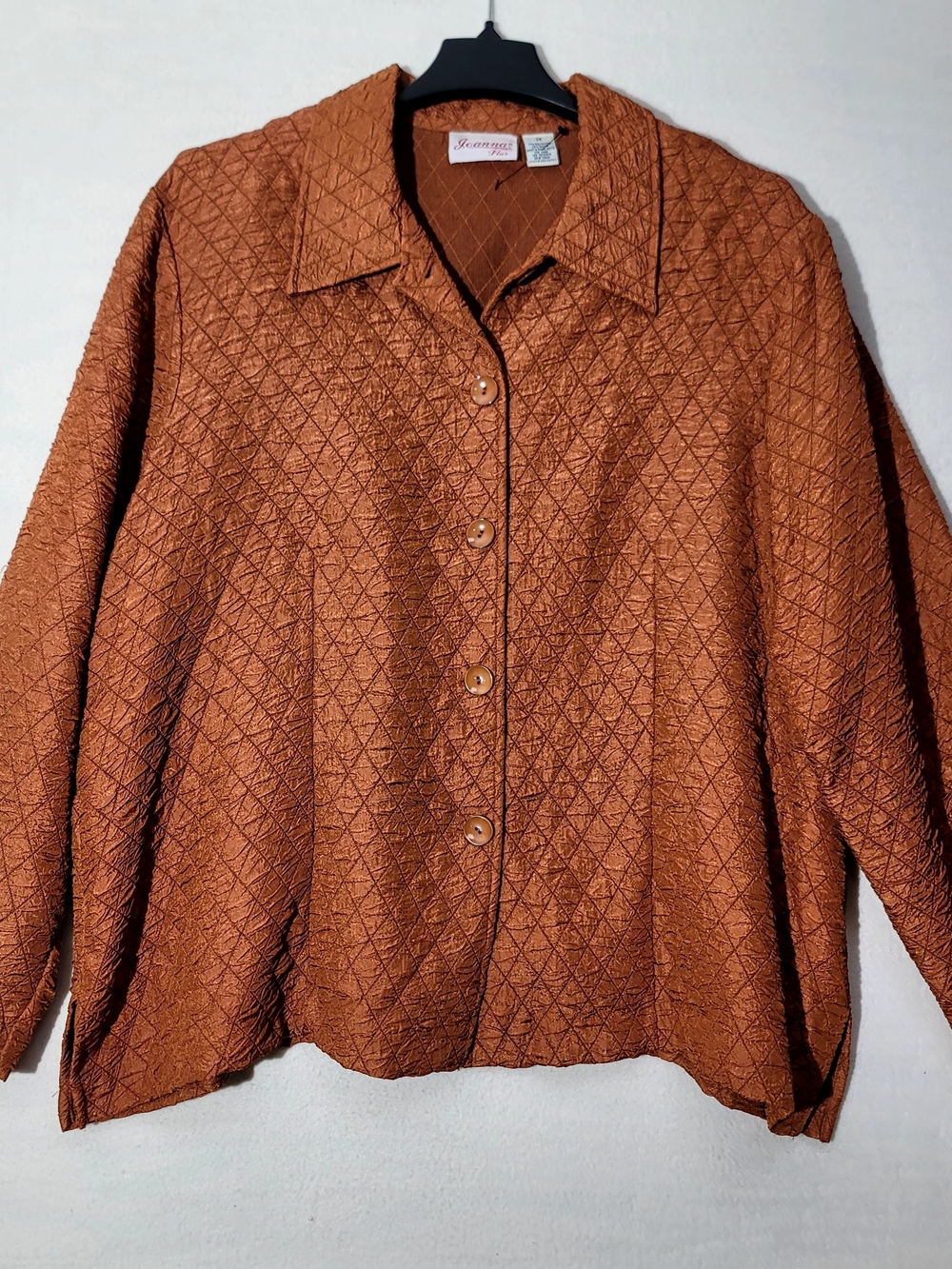 Diamond-Quilt Utility Jacket in Rust Brown